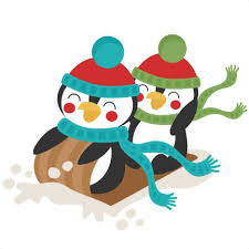 Penguins sledding