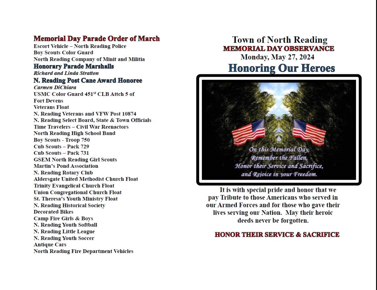2024 MEMORIAL DAY SERVICES AND  PARADE