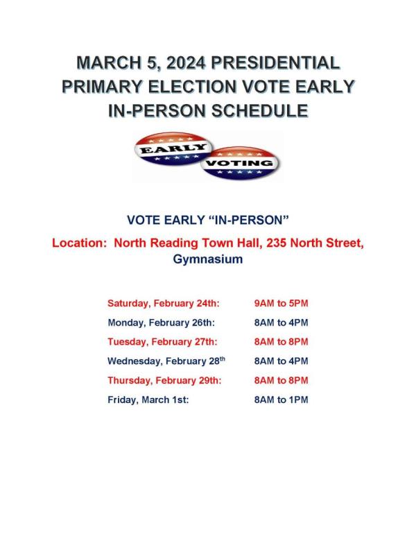 in-person voting early schedule