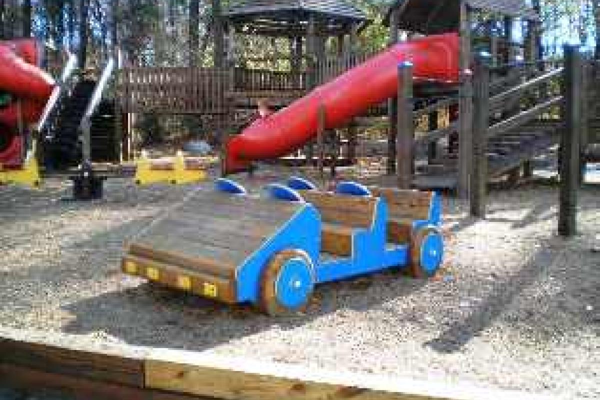 Wooden car and ages 5-12 structure